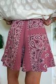 Ole Bubble Cotton Bandana Shorts Indian Pink